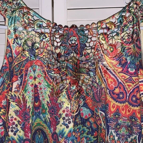 Seventh avenue vintage Paisley tunic Tank Top - Picture 6 of 8